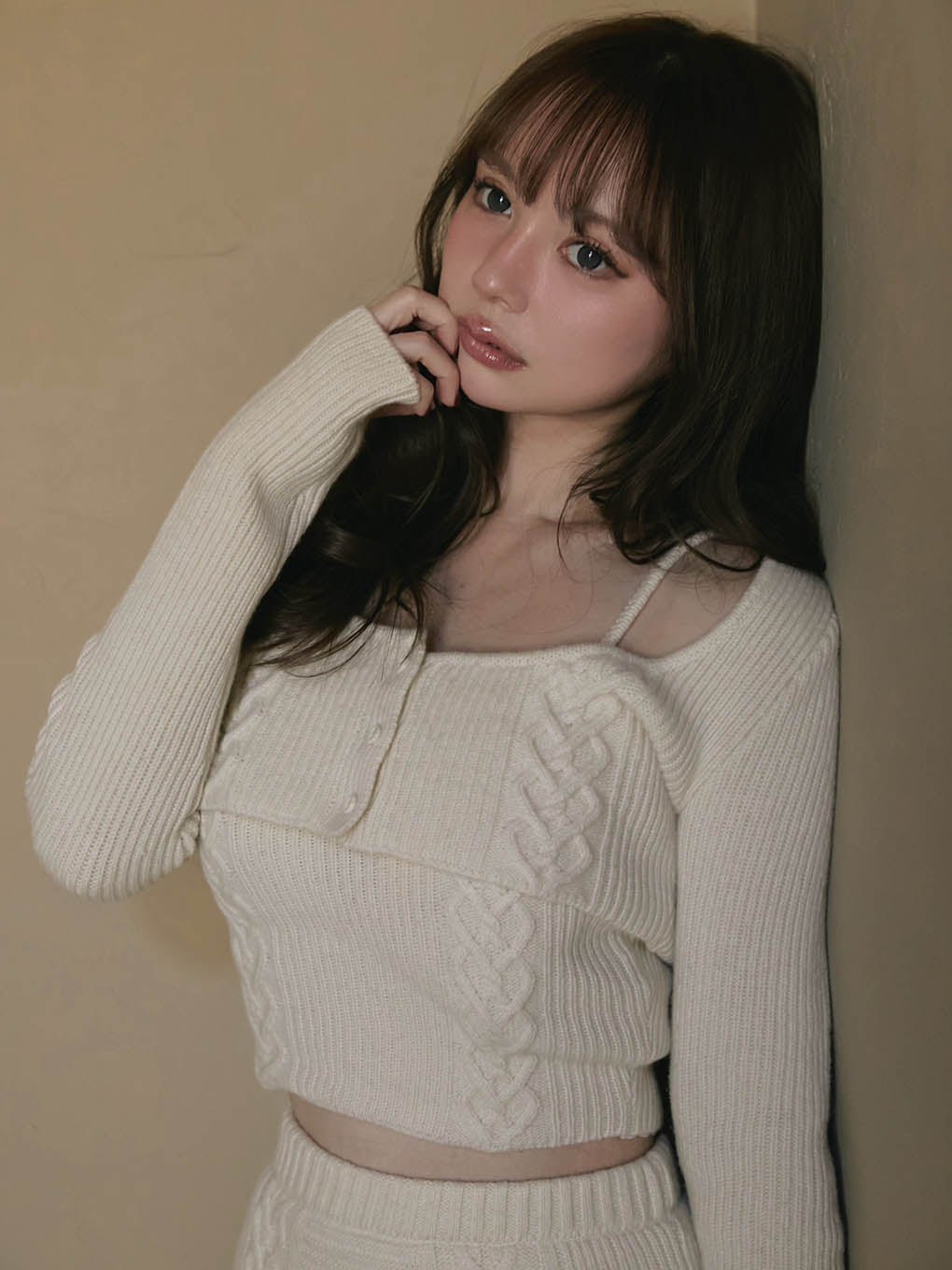 Donna knit cardigan set up